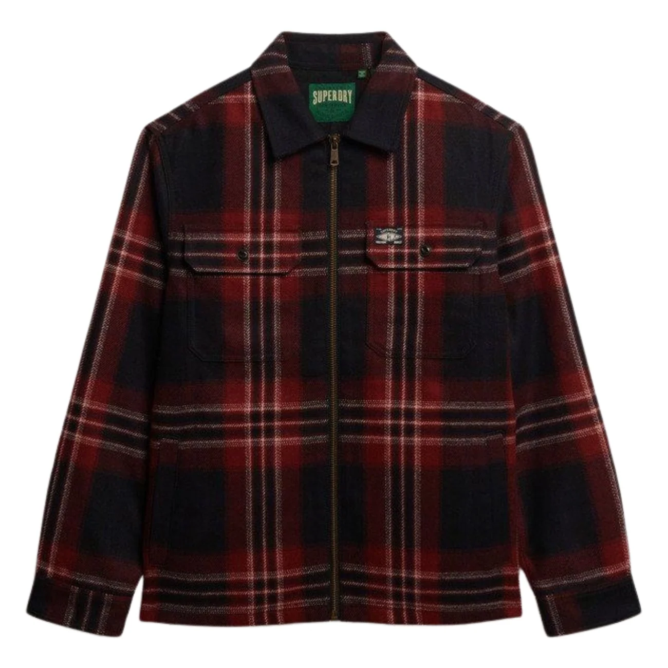 Superdry Wool Miller Zip Overshirt - Navy - XL