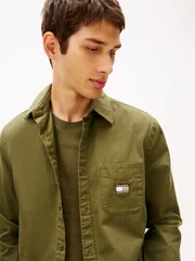 Tommy Jeans Regular Fit Washed Twill Shirt - Green - S