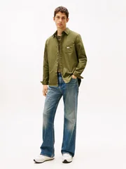 Tommy Jeans Regular Fit Washed Twill Shirt - Green - S