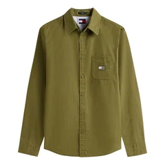 Tommy Jeans Regular Fit Washed Twill Shirt - Green - S