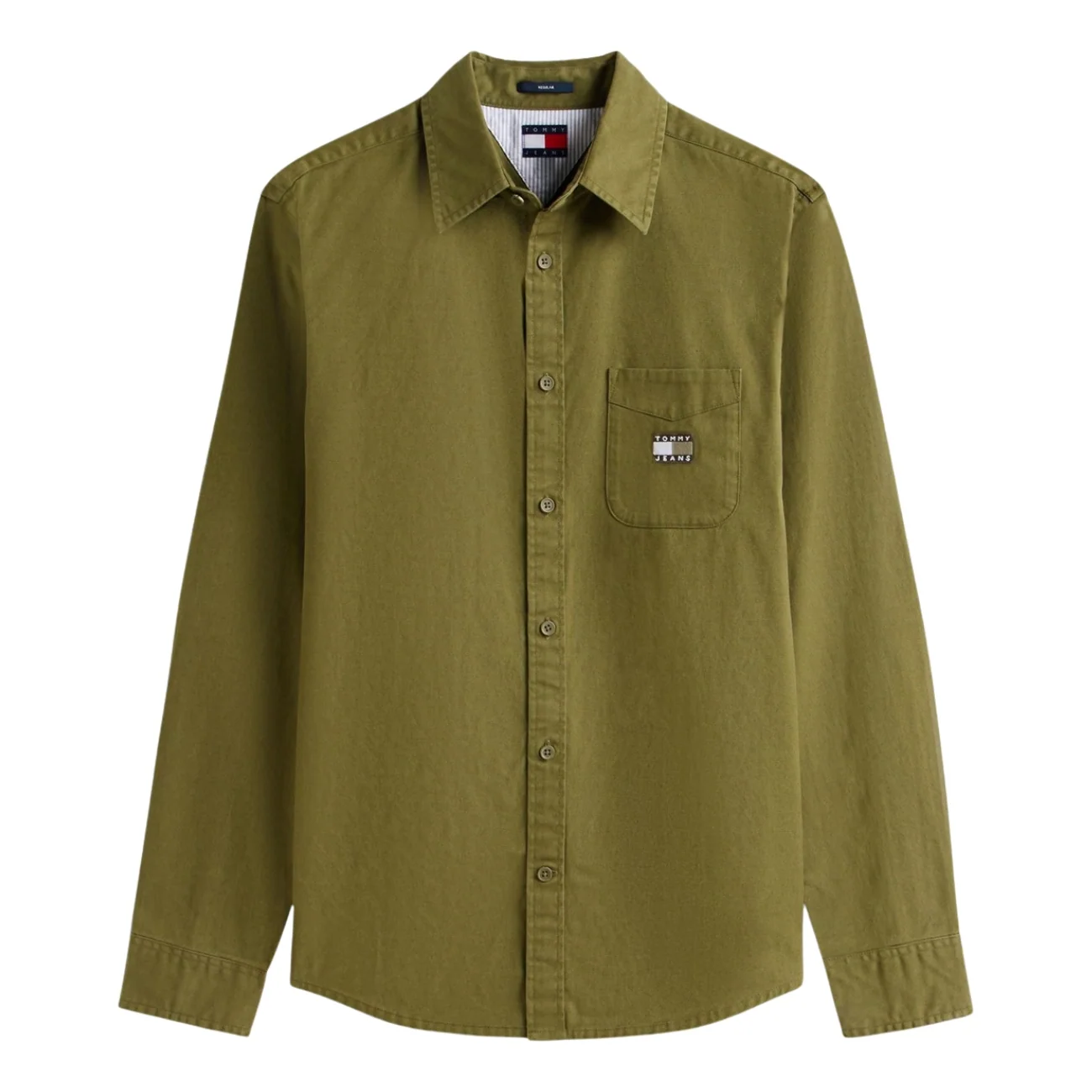 Tommy Jeans Regular Fit Washed Twill Shirt - Green - S