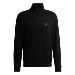 Boss Zetrust Cotton-Terry Half Zip Sweatshirt - Black - S