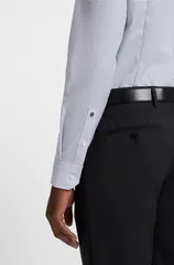 Boss H-Hank Wrinkle-resistant Printed Oxford Cotton Shirt - Dark Blue - 2XL