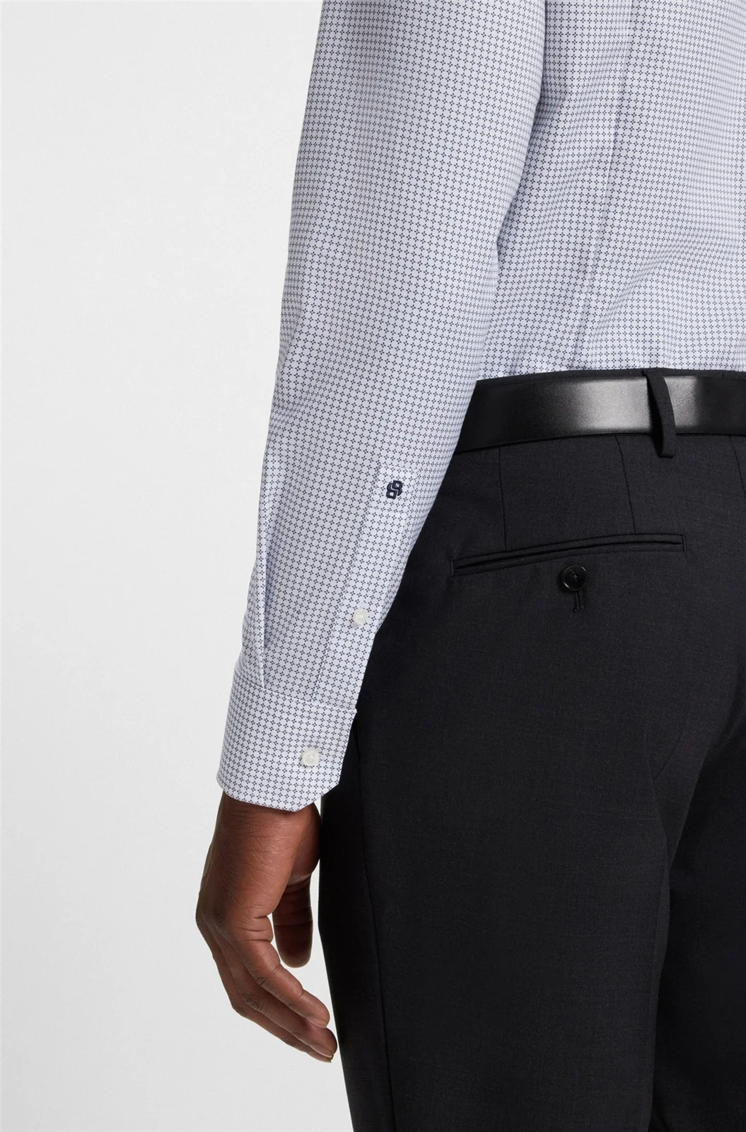 Boss H-Hank Wrinkle-resistant Printed Oxford Cotton Shirt - Dark Blue - 2XL