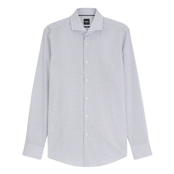Boss H-Hank Wrinkle-resistant Printed Oxford Cotton Shirt - Dark Blue - 2XL