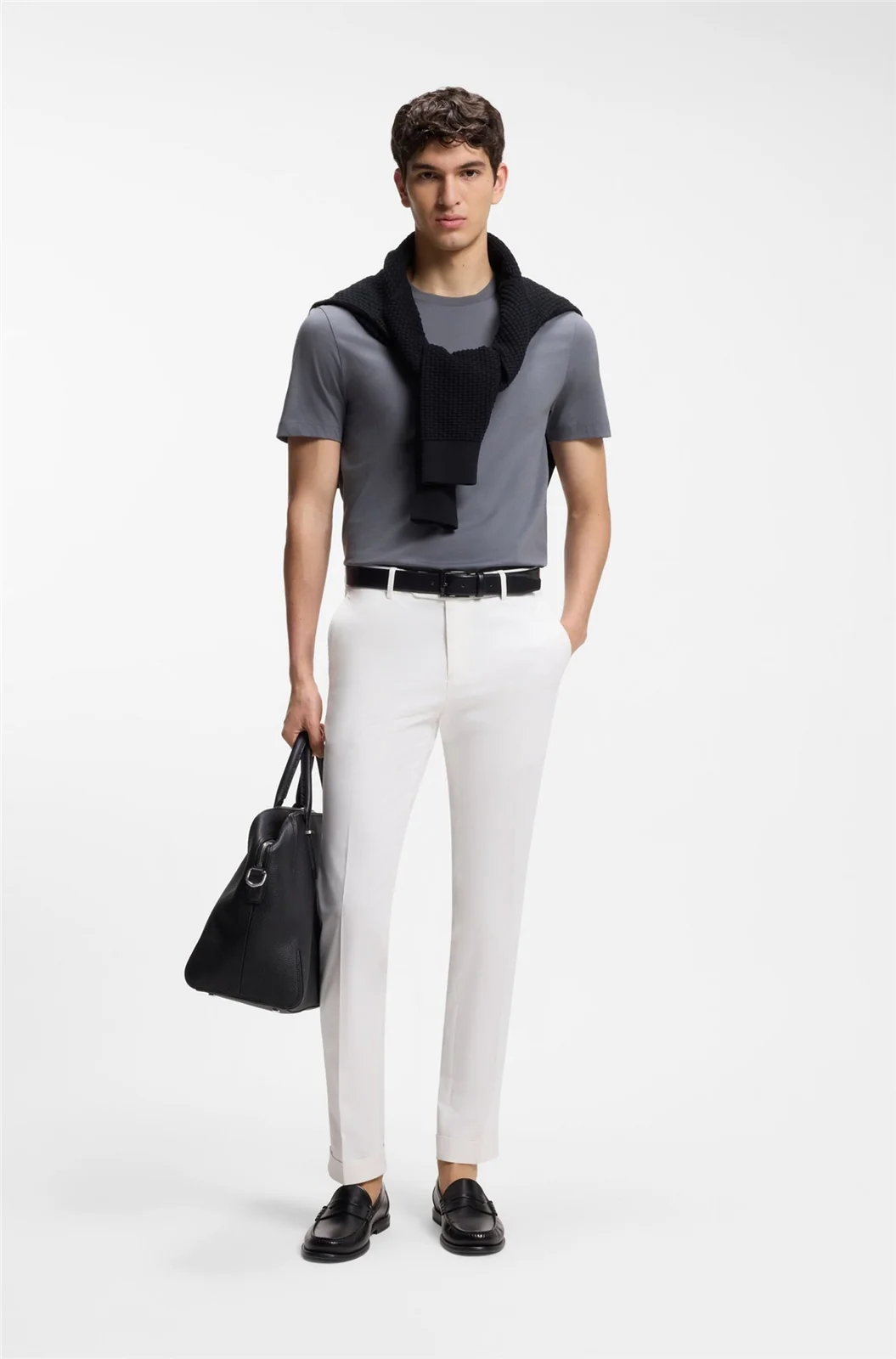 Boss Thompson Cotton-jersey T-shirt - Grey - L