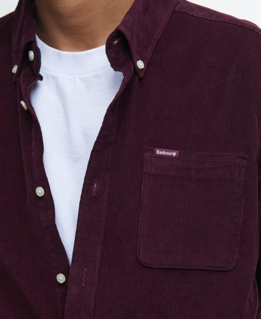 Barbour Ramsey Tailored Micro Cord Shirt - Red - 2XL