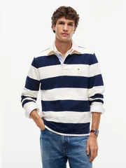 Tommy Hilfiger Essential Stripe Rugby Shirt - Blue - M