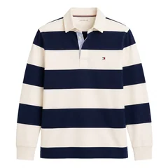 Tommy Hilfiger Essential Stripe Rugby Shirt - Blue - M
