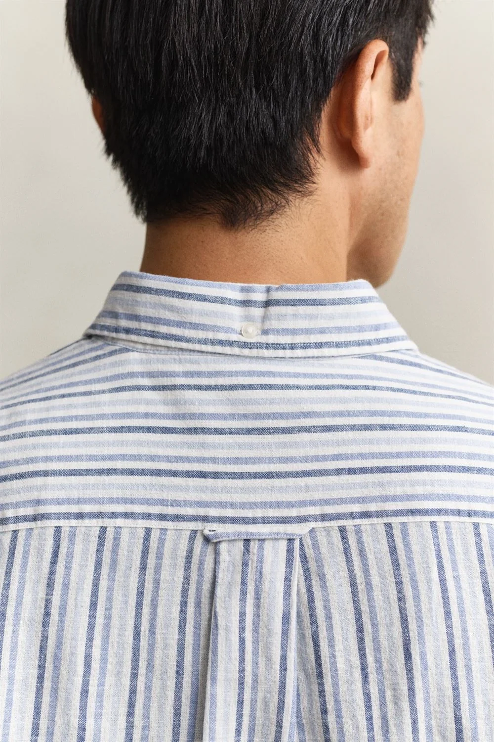 Gant Striped Linen Blend Shirt - Blue - L