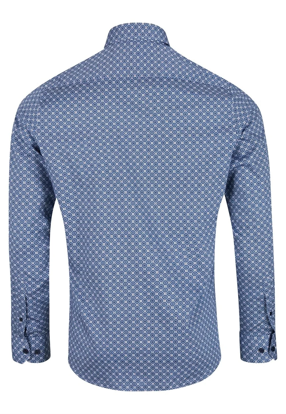 6th Sense Button Down Satin Print Shirt - Print - XL