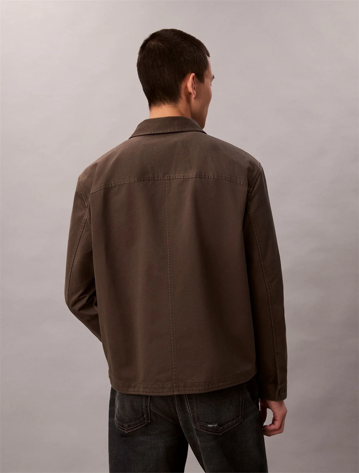 Calvin Klein Jeans Relaxed Cotton Twill Overshirt - Grey - XS