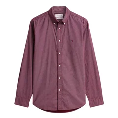 Tommy Hilfiger Flex Poplin Geo Print Regular Fit Shirt - Wine - L