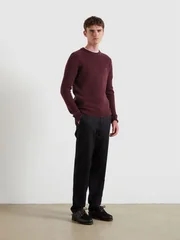 Farah Maidstone Crew Neck Sweater - Wine - XL