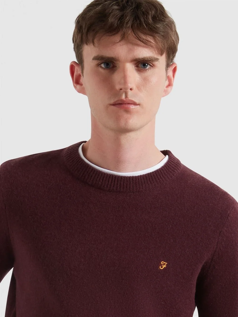 Farah Maidstone Crew Neck Sweater - Wine - XL