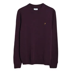 Farah Maidstone Crew Neck Sweater - Wine - XL