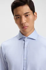 Boss H-Hank Slim-fit Wrinkle Rresistant Oxford Shirt - Blue - 2XL