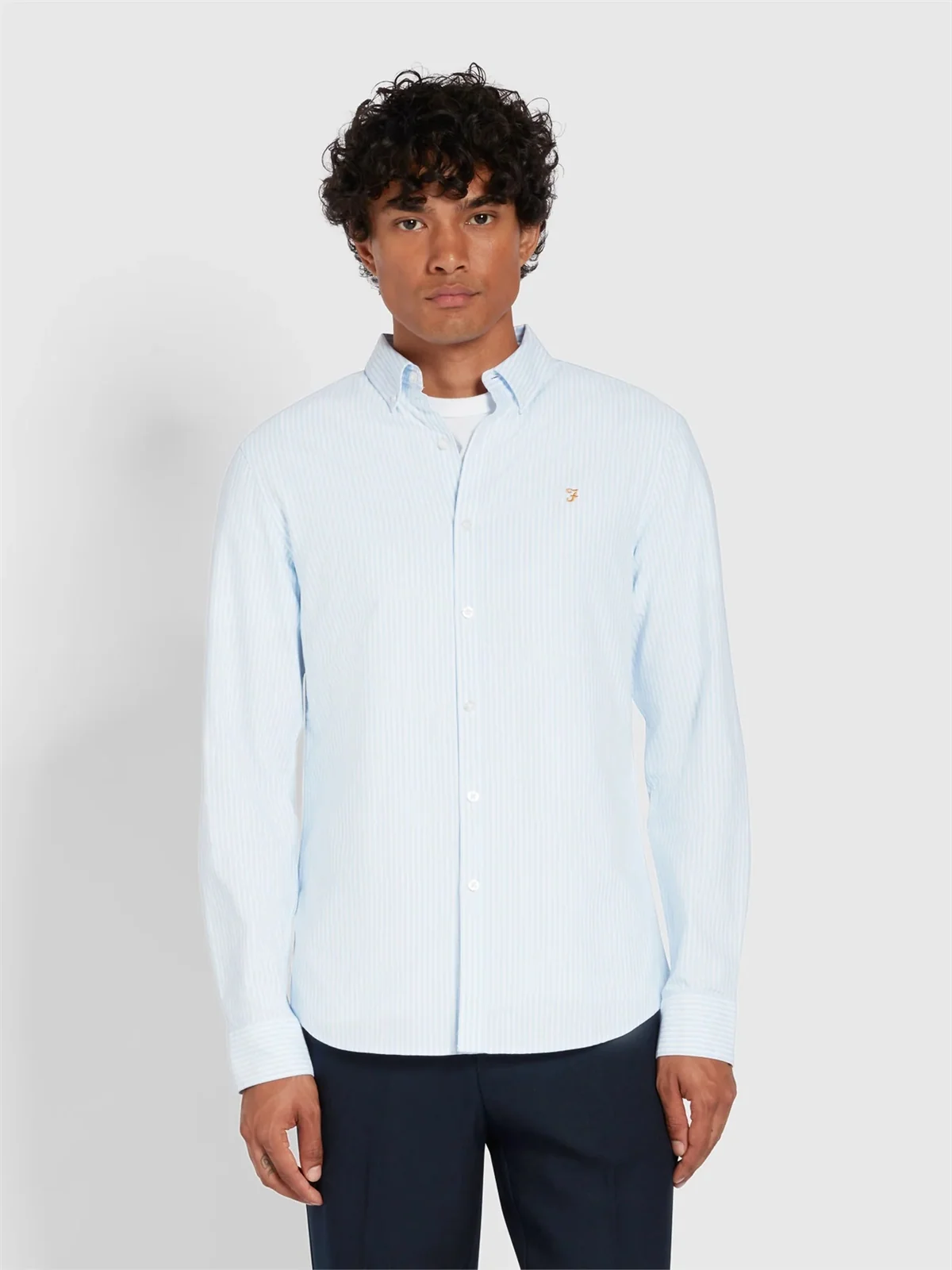 Farah Brewer Stripe Shirt - Green Meadow - M
