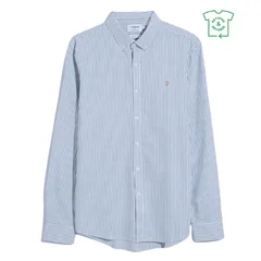 Farah Brewer Stripe Shirt - Green Meadow - M