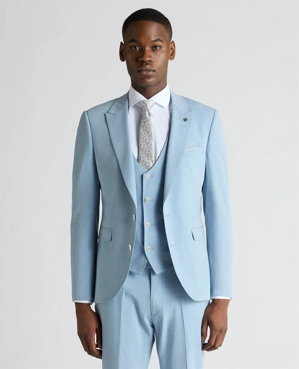 Remus Uomo Massa Suit Jacket - Pale Blue - 42R