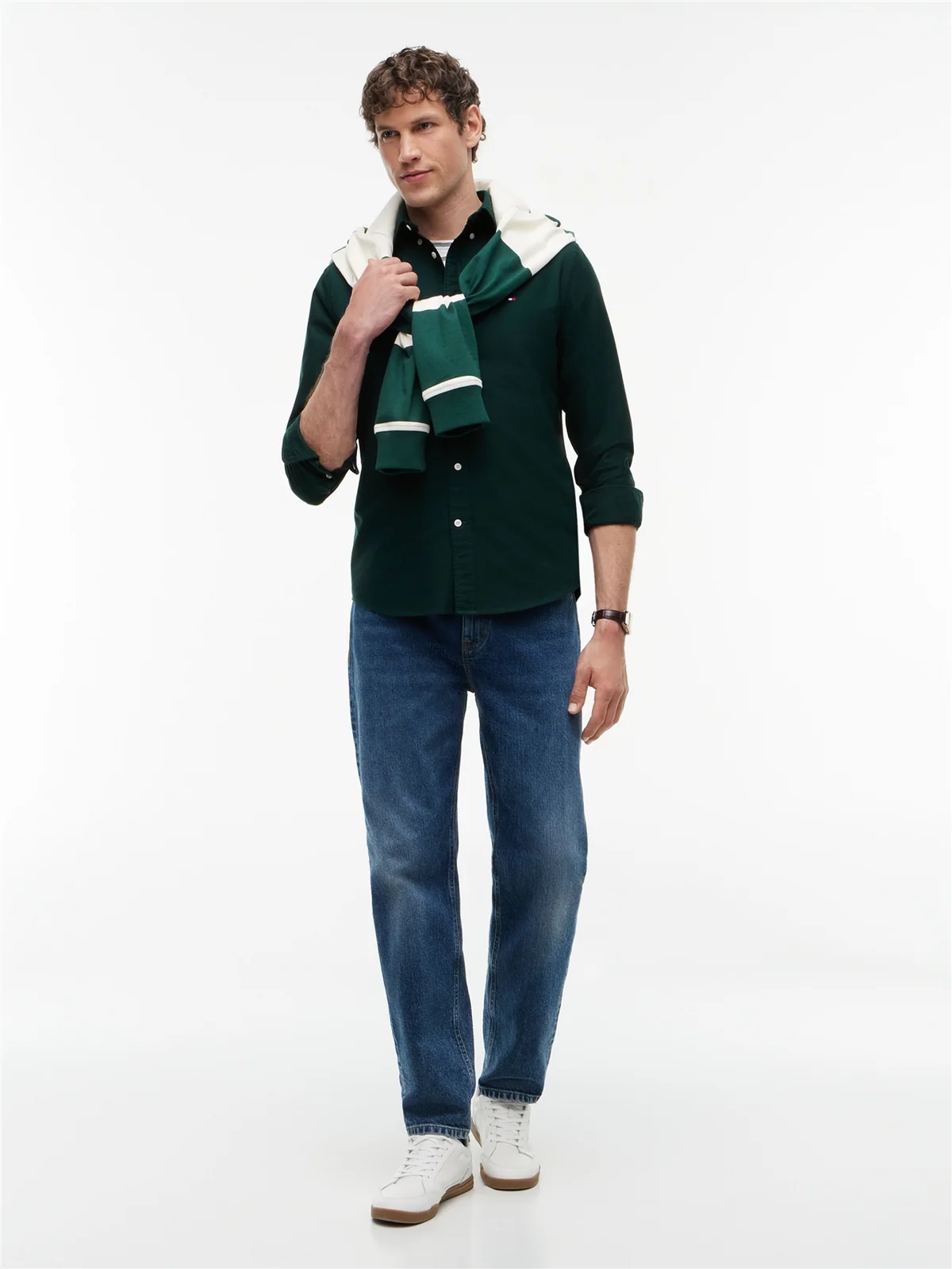 Tommy Hilfiger Solid Heritage Button Down Oxford Shirt - Green - L
