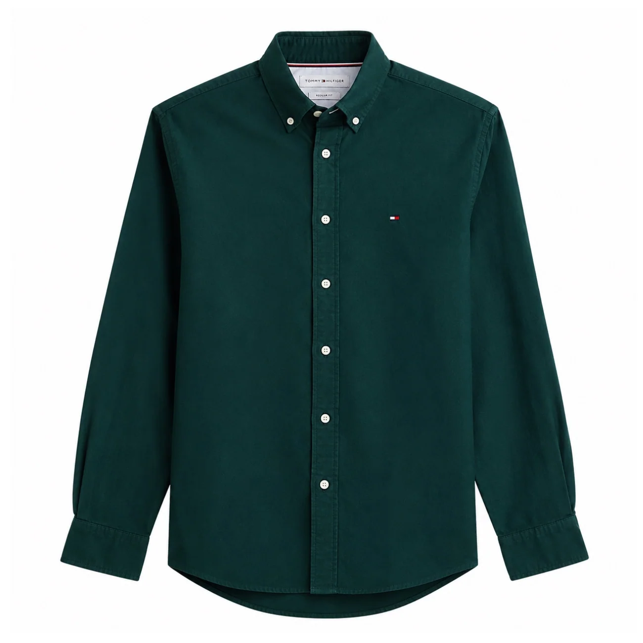 Tommy Hilfiger Solid Heritage Button Down Oxford Shirt - Green - L
