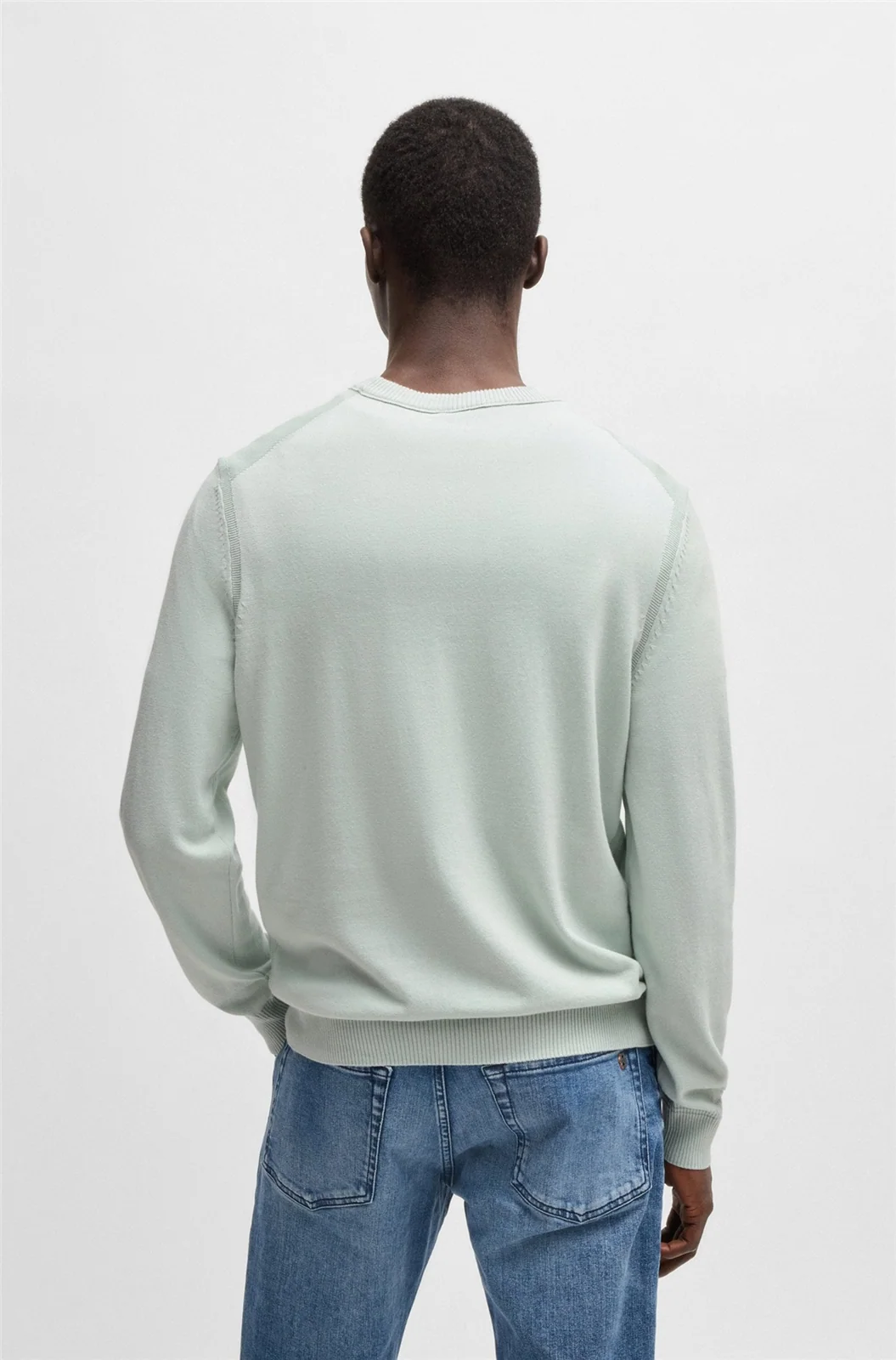 Boss Asac Crew Neck Sweater - Light Blue - L