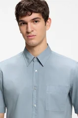Boss Relegant_6 Short Sleeve Poplin Shirt - Blue - M