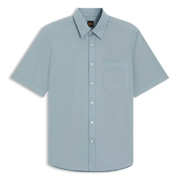 Boss Relegant_6 Short Sleeve Poplin Shirt - Blue - M