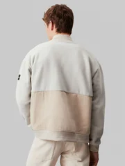 Calvin Klein Bonded Fleece Bomber Jacket - Beige - M