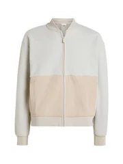 Calvin Klein Bonded Fleece Bomber Jacket - Beige - M