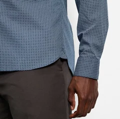Olymp Patterned Business Shirt - Navy - L