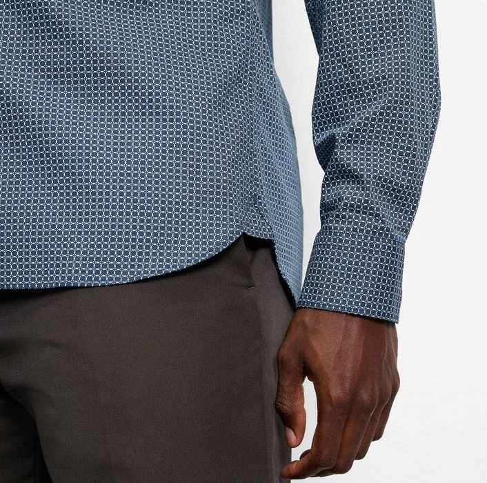 Olymp Patterned Business Shirt - Navy - L