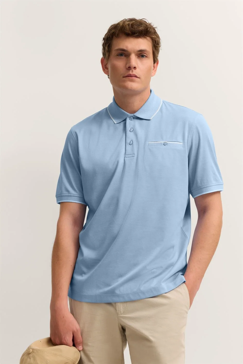 Bugatti Modern Polo Shirt with Breast Pocket - Blue - M