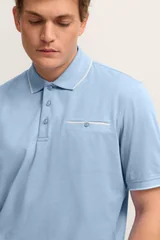 Bugatti Modern Polo Shirt with Breast Pocket - Blue - M