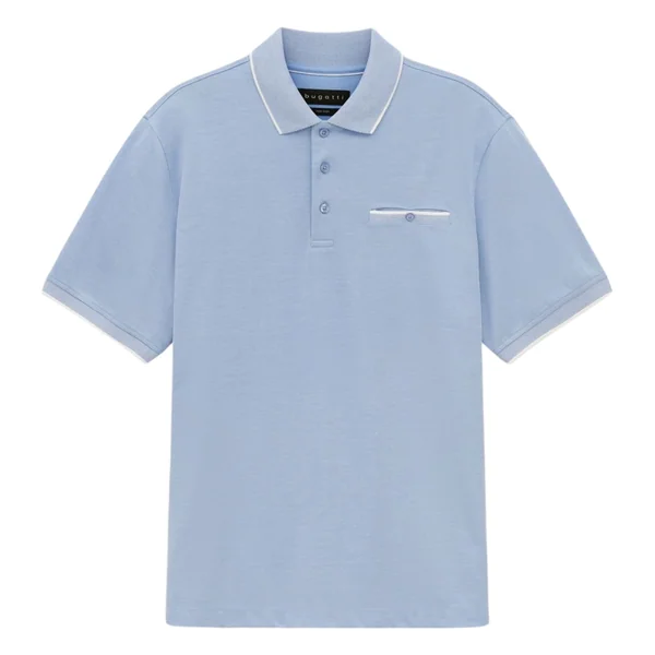 Bugatti Modern Polo Shirt with Breast Pocket - Blue - M
