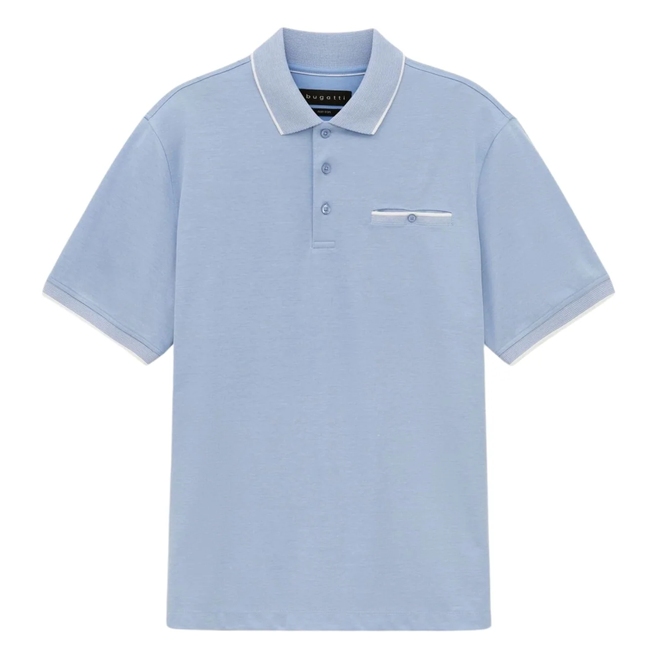 Bugatti Modern Polo Shirt with Breast Pocket - Blue - M