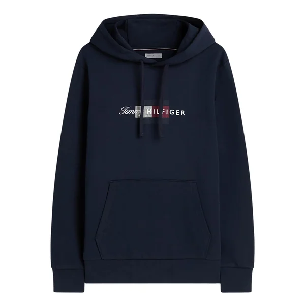 Tommy Hilfiger Script Flag Hoodie - Navy - XL