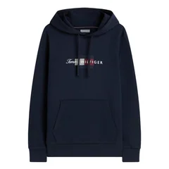 Tommy Hilfiger Script Flag Hoodie - Navy - XL