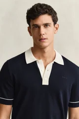 Gant Cotton Modal Polo Shirt - Navy - M