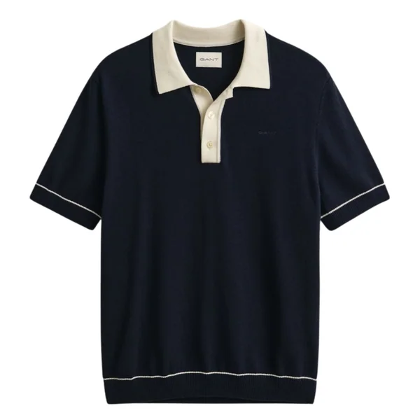 Gant Cotton Modal Polo Shirt - Navy - M