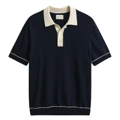 Gant Cotton Modal Polo Shirt - Navy - M