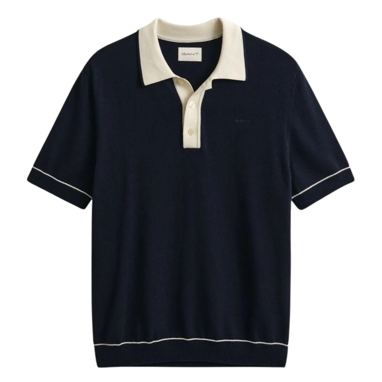 Gant Cotton Modal Polo Shirt - Navy - M