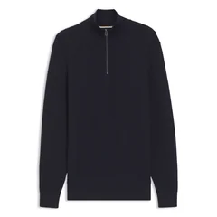 Boss H-Ulicio Cotton Quater Zip Sweater - Navy - XL