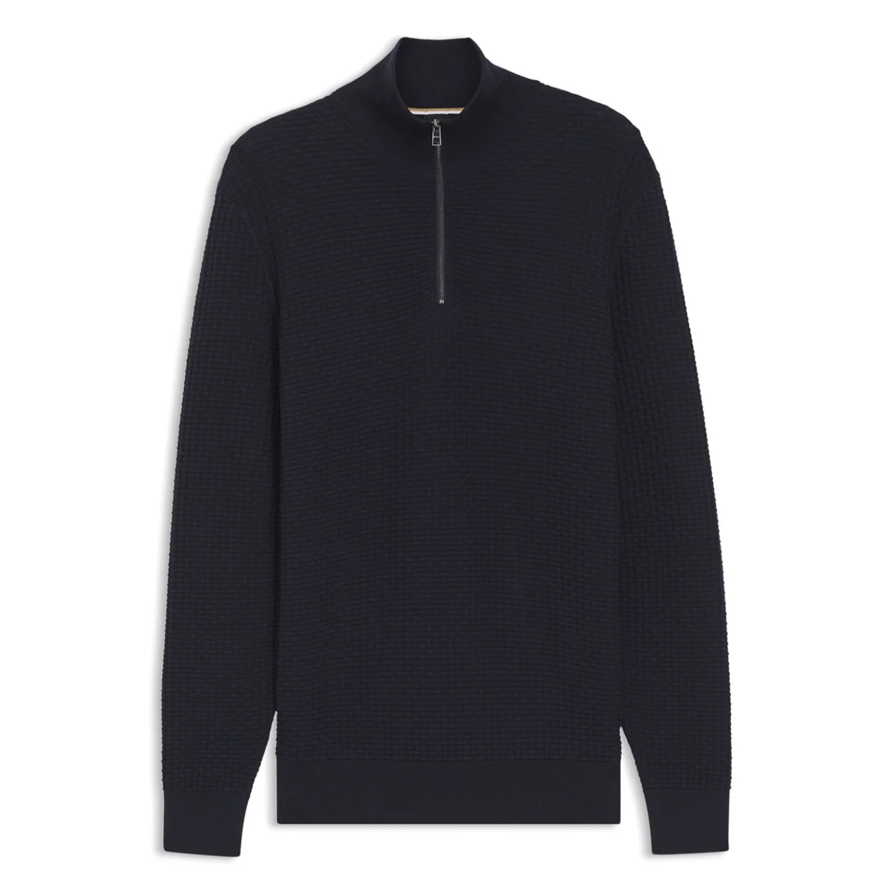 Boss H-Ulicio Cotton Quater Zip Sweater - Navy - XL