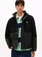 Tommy Jeans Quilted Teddy Relaxed Jacket - Black - S