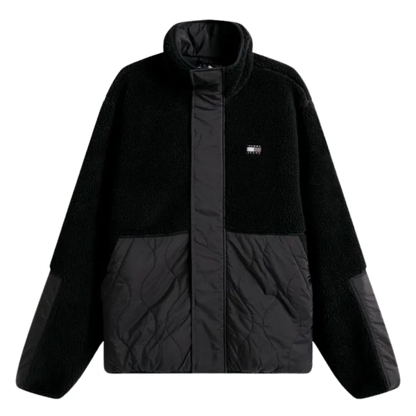 Tommy Jeans Quilted Teddy Relaxed Jacket - Black - S