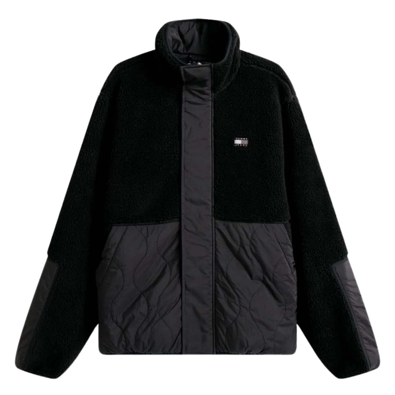 Tommy Jeans Quilted Teddy Relaxed Jacket - Black - S