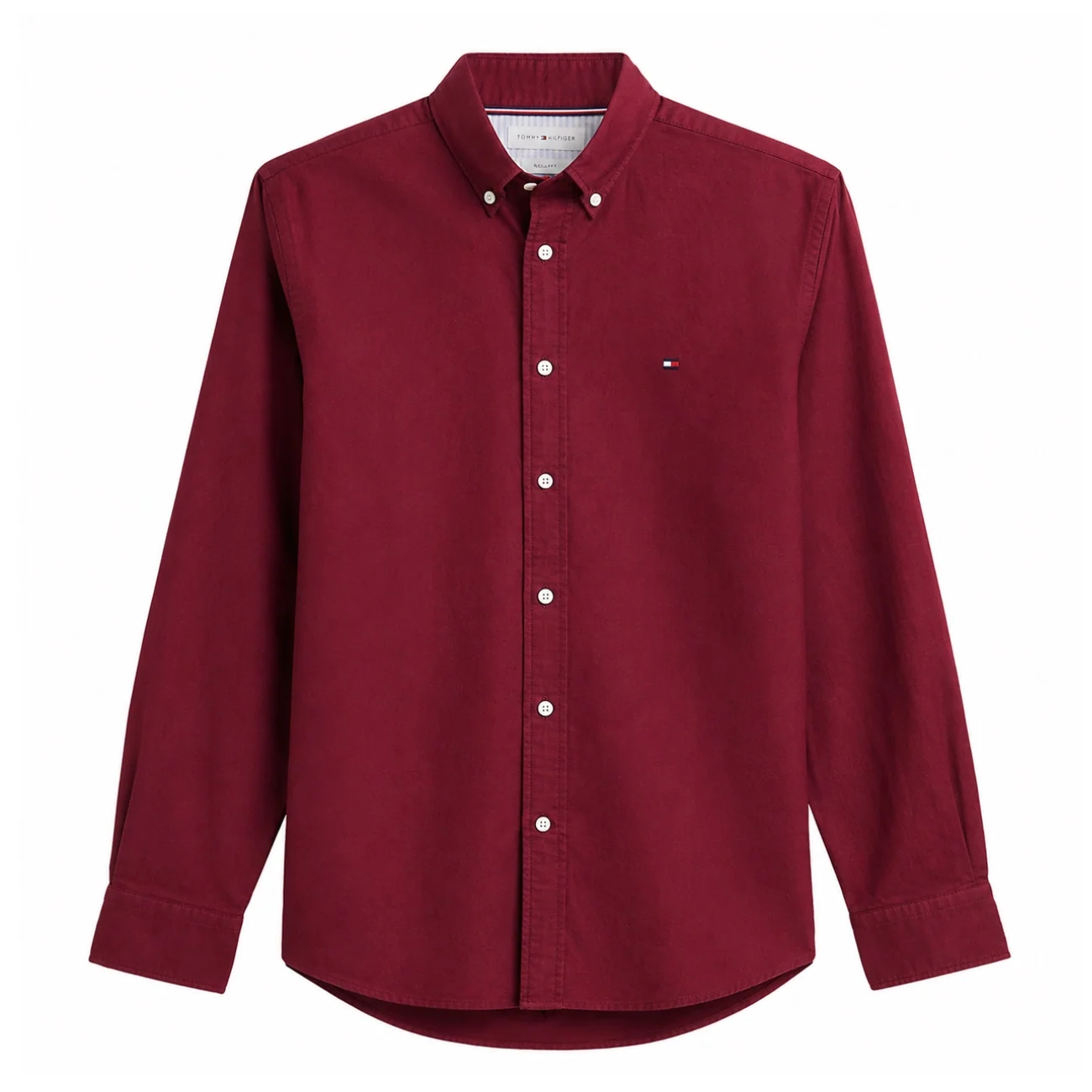 Tommy Hilfiger Solid Heritage Button Down Oxford Shirt - Wine - S