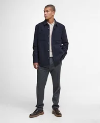 Barbour Marlow Tailored Wool Blend Overshirt - Navy - L